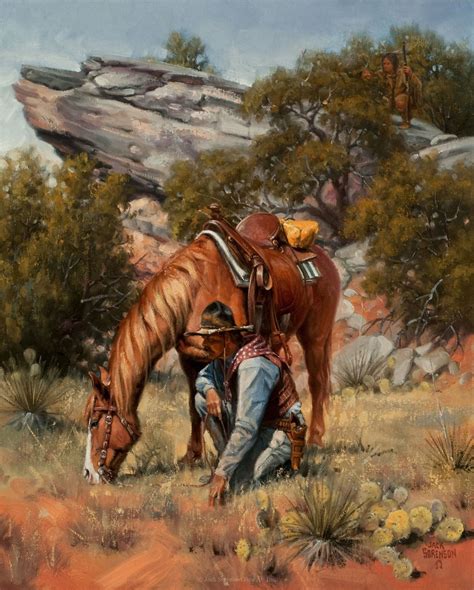 The Tracker Old West Jack Sorenson Poster Canvas Print Wooden