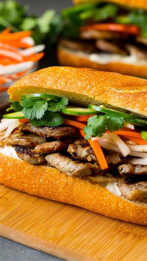 Bánh mì (to give it the dish its correct tones) is the vietnamese word for bread! Bahn Mi Sandwich Video in 2020 | Sandwiches, Recipes ...