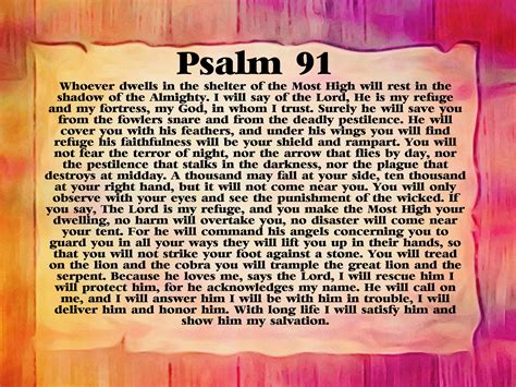Psalm 91 Poster Printable Unique Psalm 91 Prayer Carzd Wall Vrogue