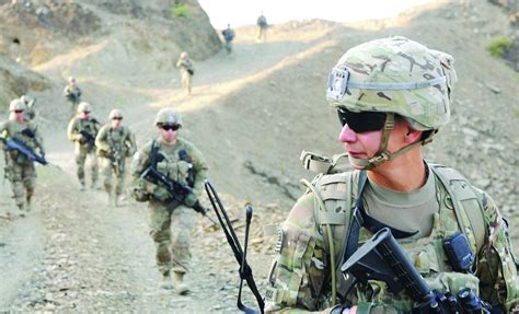 10th Mountain Soldiers At Fob Torkham Conduct Patrol Outside The Wire