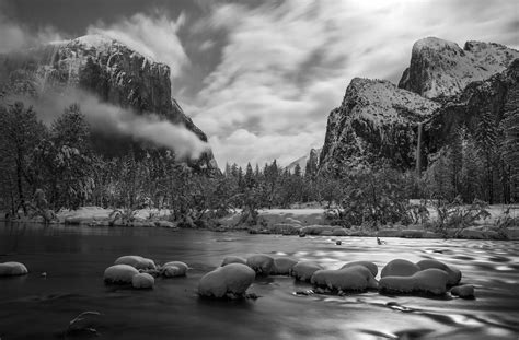 Yosemite Winter Storm Valley View El Capitan Merced River Bridalveil