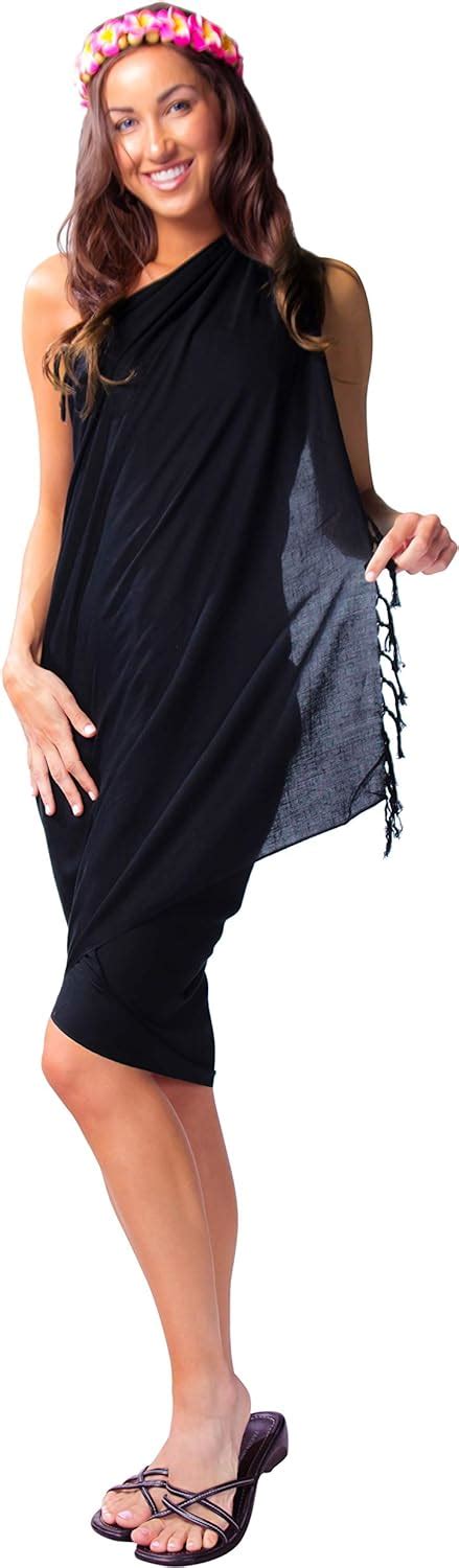 1 world sarongs womens solid swimsuit cover up sarong in black uk fashion