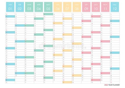 Calendário Do Planejador Para 2022 Modelo De Planejador Anual Do