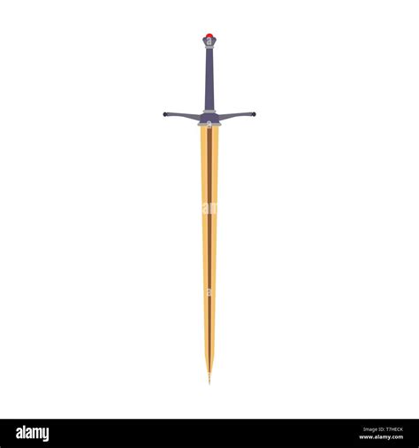 Espada medieval icono vectorial ilustración caballero arma de guerra