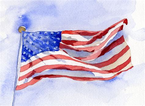 Painting A Waving Flag Watercolor Painting Lesson Watercolor