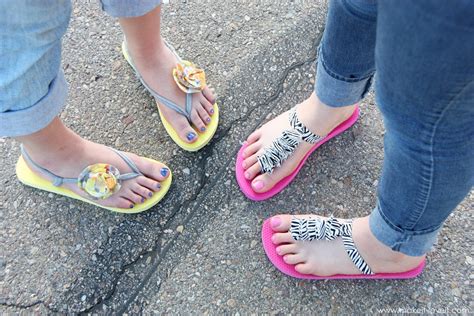 Flip Flop Refashion Part 4 Stretchy Knit Straps With Flowers Make