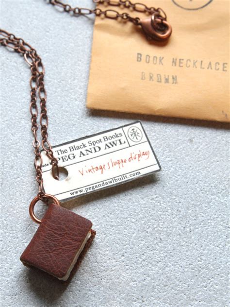 Peg And Awl Book Necklacebrown Bristy