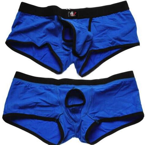 2021 Wang Jiang Underwear Men Boxer Shorts Cotton Open Front Sexy Mens Boxers Penis Sheath Male