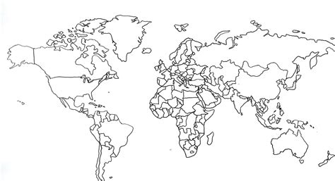 Printable Black And White World Map With Countries Printable World