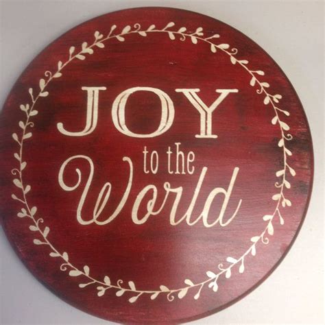 Joy To The World Holiday Door Sign ~ Rustic Red Sign Holiday Door