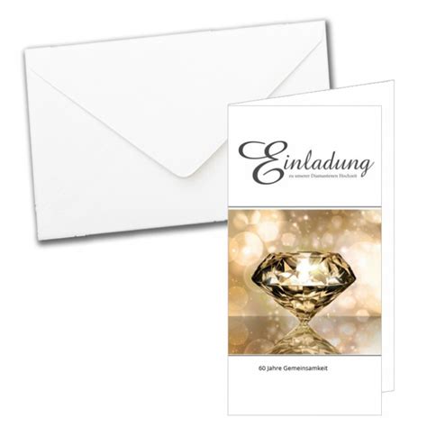 Einladungskarten diamantene hochzeit kostenlos ausdrucken. Edle Einladungskarte zur Diamantenen Hochzeit