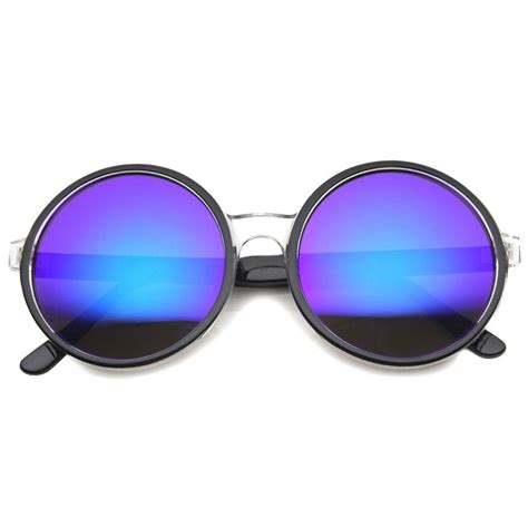 Womens Round Sunglasses With Uv400 Protected Mirrored Lens Frame Summer Sunglass Sunglassla