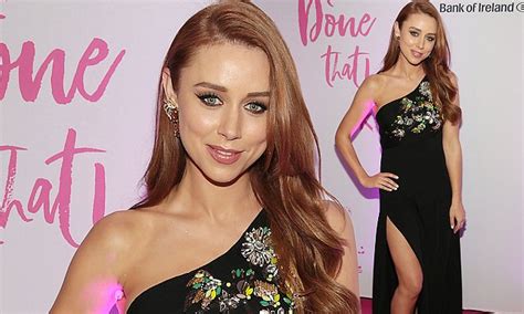 Una Healy Flashes Legs In Black Gown In Dublin Daily Mail Online