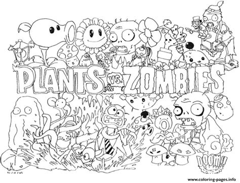 2 Plants Vs Zombies Coloring Pages Printable