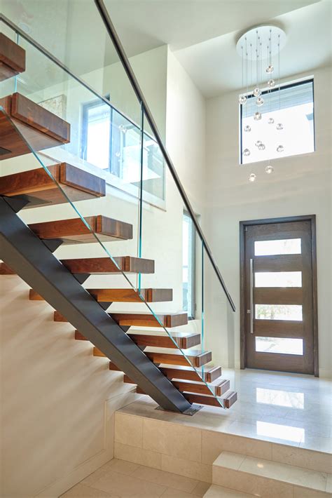 Floating Stairs With Vedera Glass Railing Viewrail Modern Staircase