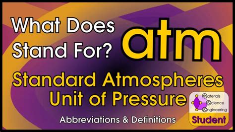 What Does Atm Stand For Standard Atmospheres A Unit Of Pressure