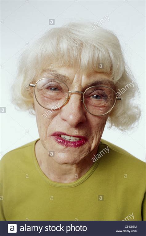 Old Lady Making A Funny Face Stock Photo 279154644 Alamy