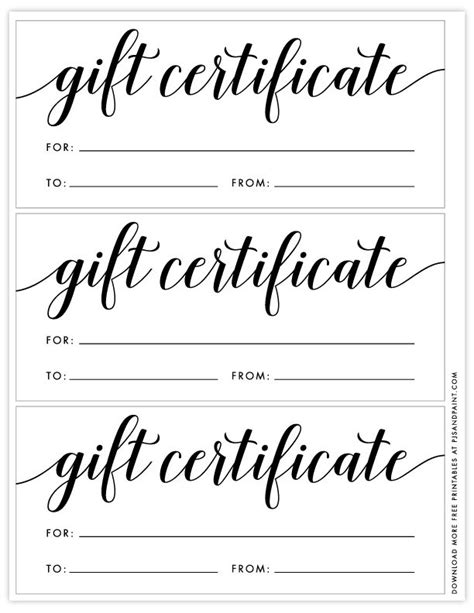 Free Printable Blank Gift Certificate Free Printable Templates
