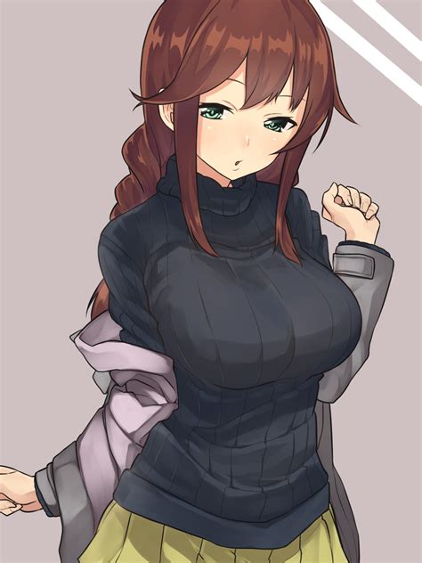 Turtleneck Anime Girl Sweater