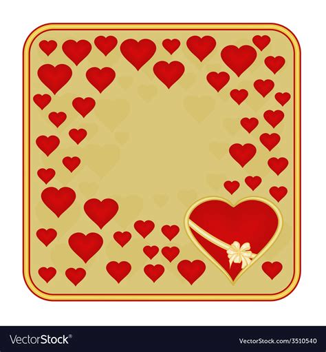 Valentines Day Frame Of Heart With Ribbon Vector Image