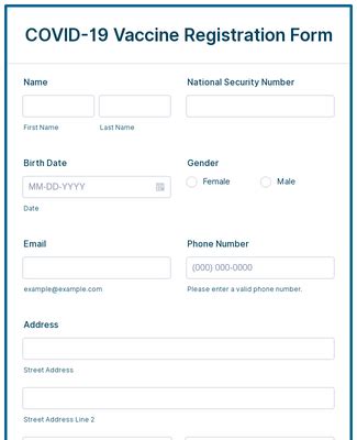 Search the list of clinics by a location or date most convenient for you. COVID-19 Vaccine Registration Form Template | JotForm