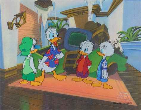 Donald Duck Huey Dewey And Louie Production Cel From Quack Pack