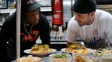 Joey Bada Makes Curry Chicken And Waffles With John Seymour Of Sweet Chick Youtube