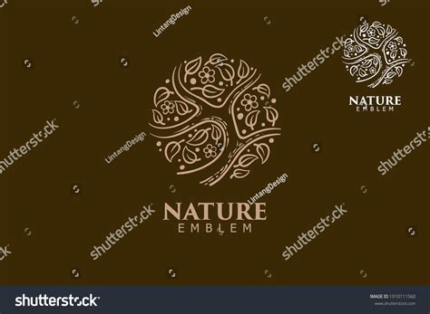 Nature Emblem Vector Logo Beautiful Elegant Stock Vector Royalty Free