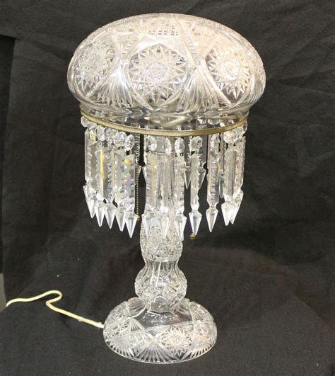 Bargain Johns Antiques Tall And Impressive Antique Cut Glass Lamp 22