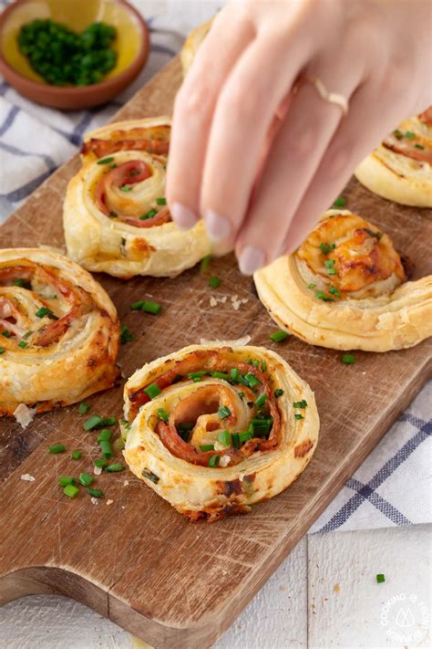 Ham Cheese Puff Pastry Appetizer Cooking On The Front Burner
