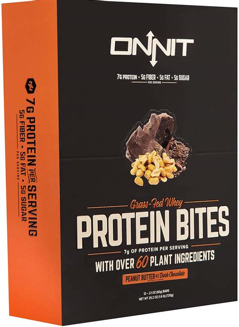 Buy Onnit Protein Bites Chocolate Peanut Butter Box Of 24 Made With Grass Fed Whey And Over
