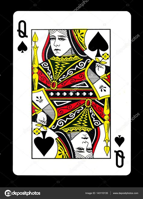 In several card games, including the. Queen of spades playing card, isolated on black background. — Stock Photo © Ekachai.S #143110135