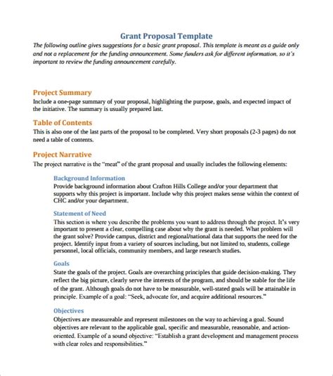 9 Sample Grant Proposals Sample Templates