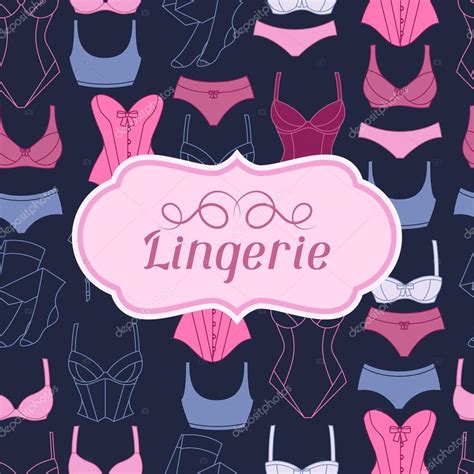 Diseño De Fondo De Lencería De Moda Con Ropa Interior Femenina — Vector