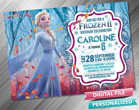 Frozen 2 Elsa Birthday Invitation Elsa Birthday Invitations 2nd