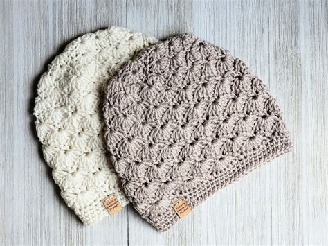 Crochet Beanie Pattern Wavy Shells Beanie Hat Crochet Hat Etsy