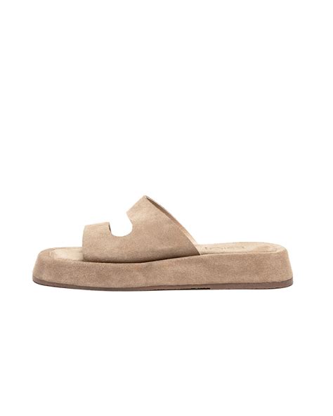 Ammothines Nude Esiot Suede Leather Slides