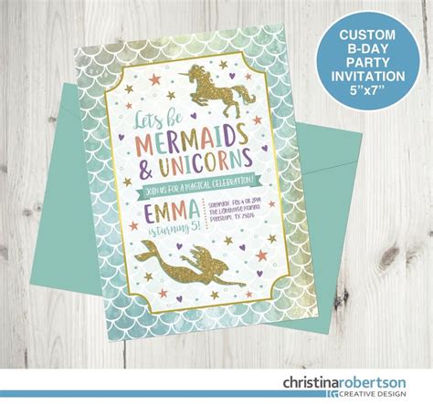 Mermaids And Unicorns Theme Magical Birthday Party Mermaids Etsy In