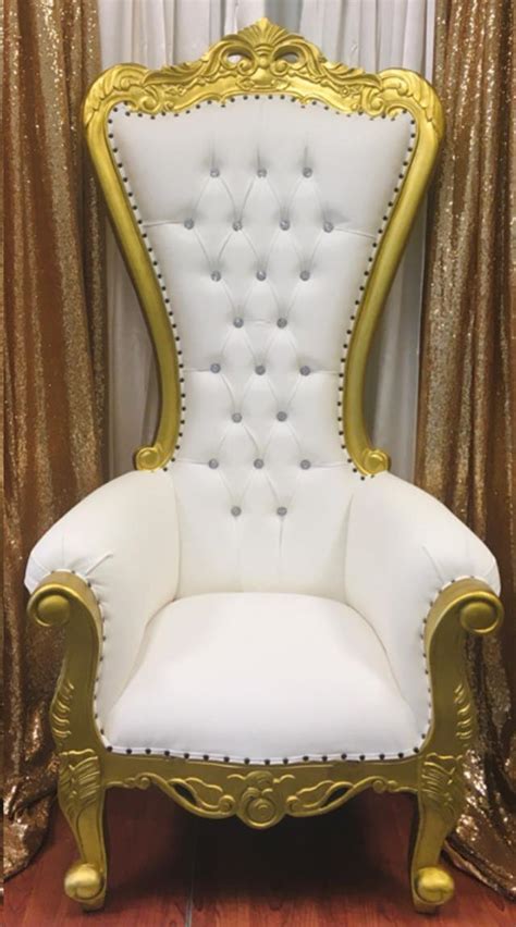Throne Chair White With Gold Trim Rentals Allentown Pa Where To Rent