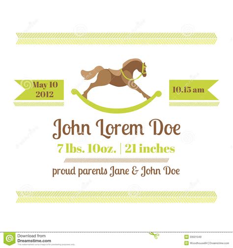 She is a horse owner and lover and we are going to. Baby Shower And Arrival Card - Horse Theme Stock Vector ...