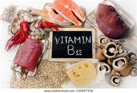 Sources Vitamin B12 Cobalamin Healthy Diet Stock Photo Edit Now 520097338