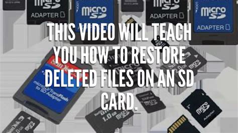 How To Restore Deleted Files From An Sd Card Youtube