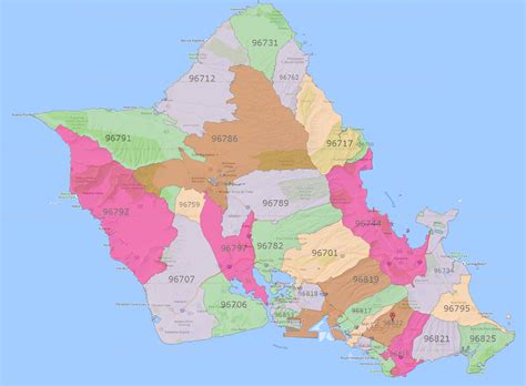 Oahu Zip Code Map World Map
