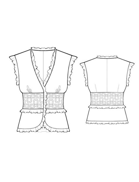 ruffled blouse with fitted waist bootstrap sewing pattern design sewing patterns