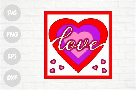 Love Shadow Box SVG, 3D SVG, Valentines day, Cricut, Silhouette Studio