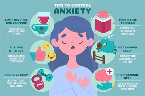 Free Vector Tips For Anxiety Infographic