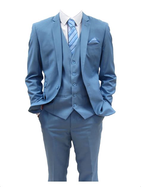 Sky Blue Suit Collection PCs Sky Blue Suit Blue Three Piece Suit