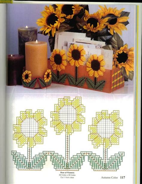 Sunflowers Letter Holder Plastic Canvas Crafts Plastic Canvas