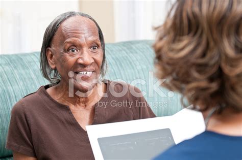 Senior African American Home Healthcare Patient Stock Photo Royalty