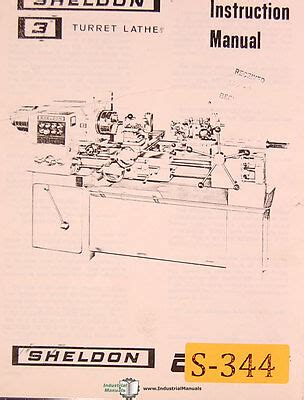 Instructions Manual Year 1960 Screw Cutting Turret Lathe Logan 1800